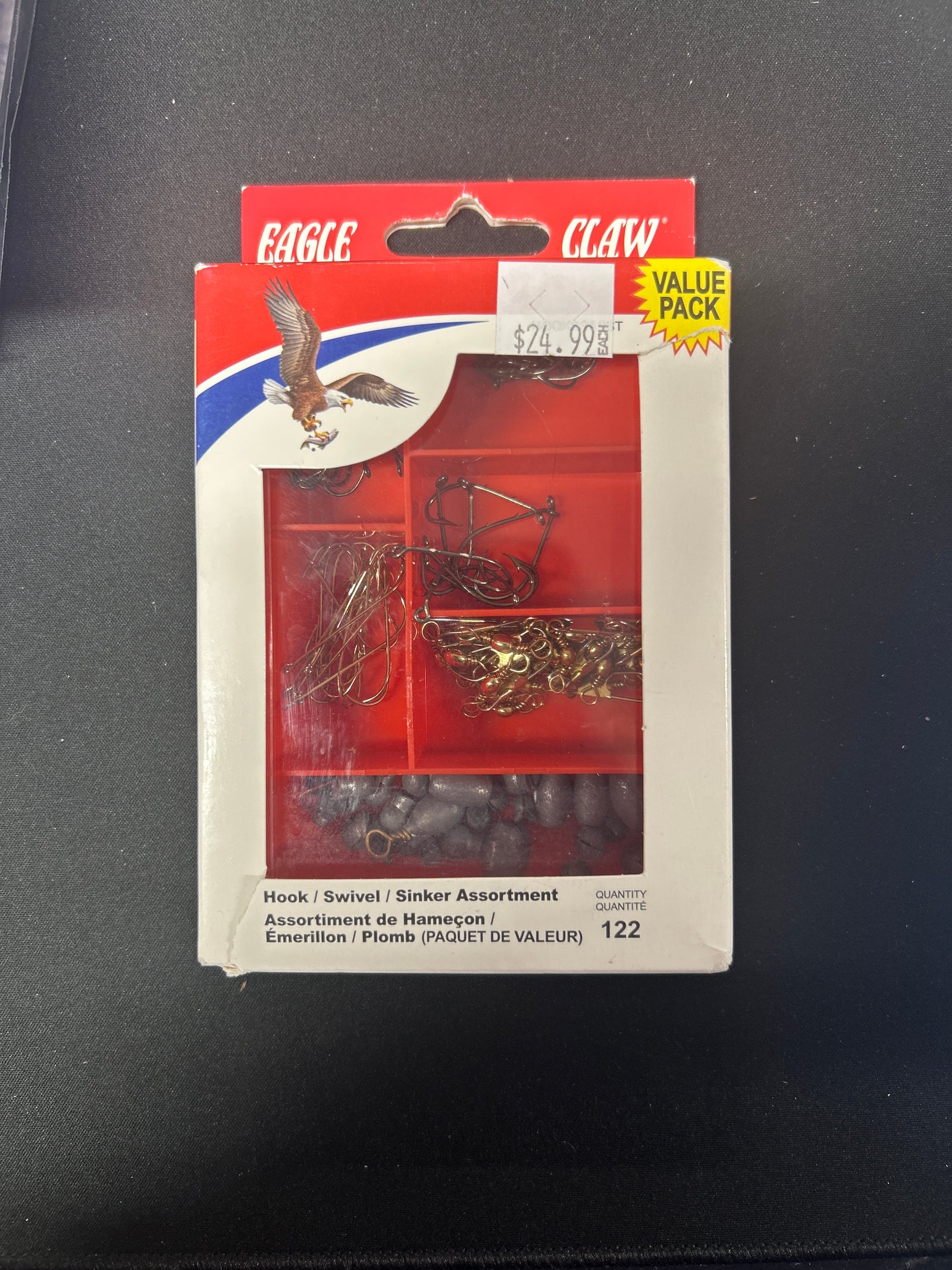 EAGLE CLAW VALUE PACK HOOK/SWIVEL/SINKER