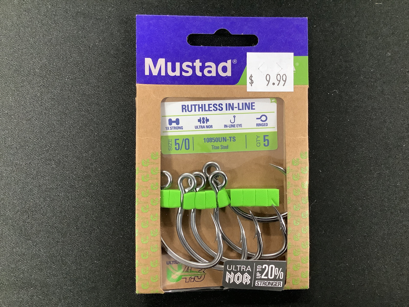 MUSTAD RUTHLESS IN-LINE EYE HOOK RINGED