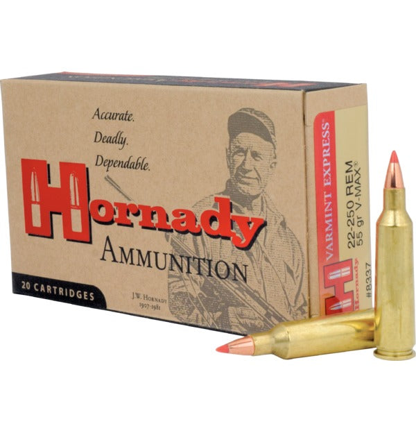 HORNADY VARMINT EXPRESS [.22-250] V-MAX 55 GRAIN | 20 ROUNDS