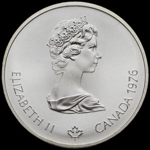 Canada 1976 Silver 10 Dollars, Montreal Olympics, Football 1.6 OZ