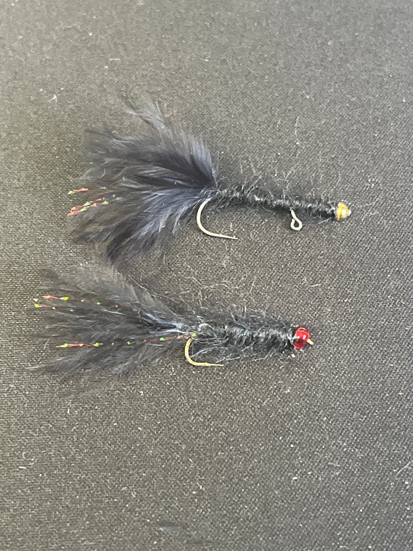 BLACK BALANCED LEECH FLY (RED HEAD)