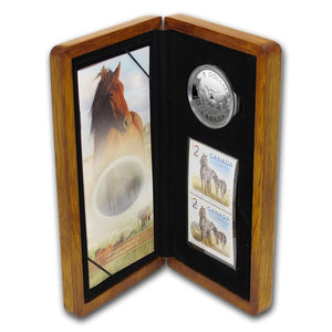2006 Canada 1 oz Silver Sable Horse & Foal Coin & Stamp Set