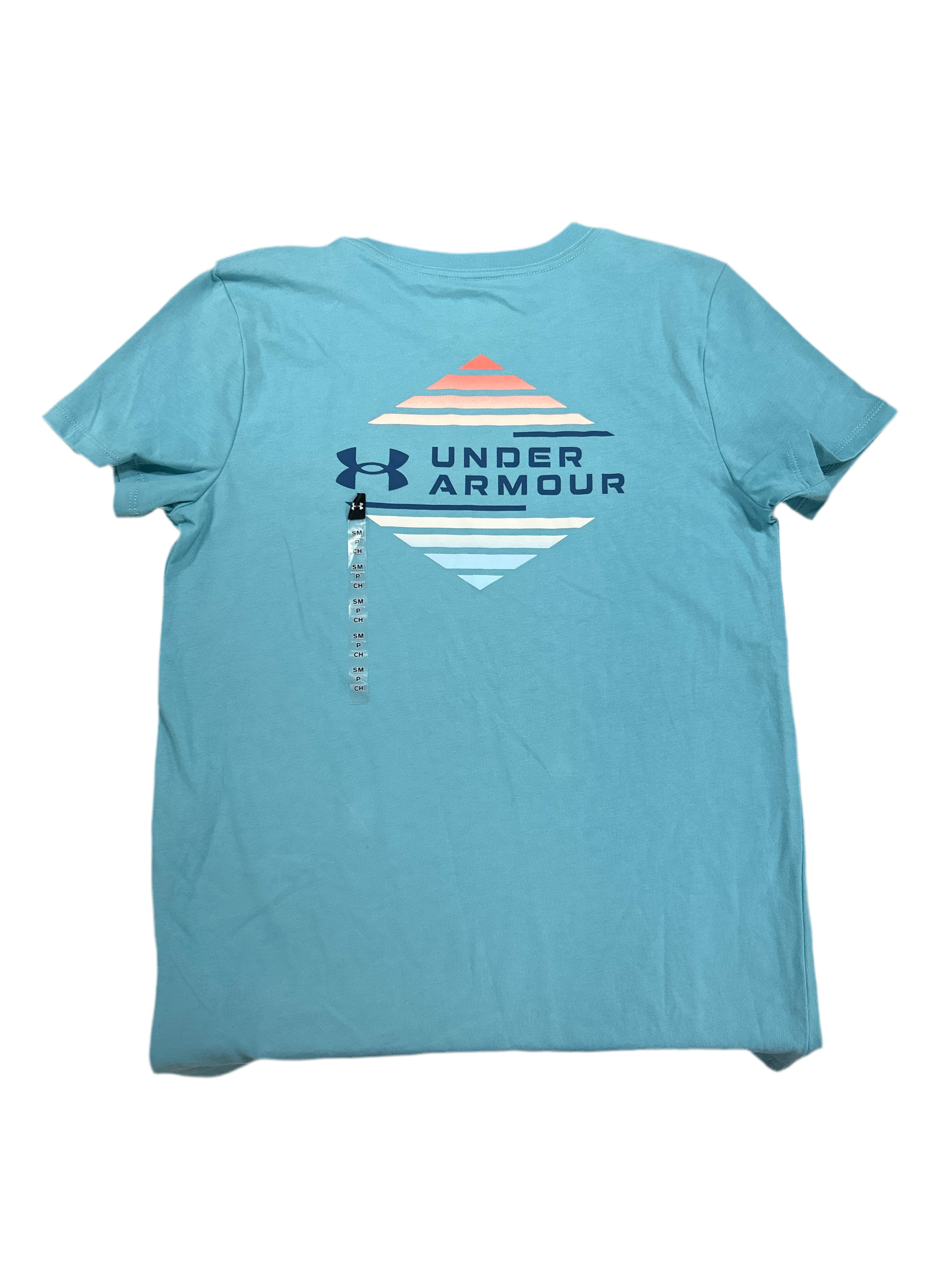 UNDER ARMOUR U-NECK T-SHIRT CYAN (FD)