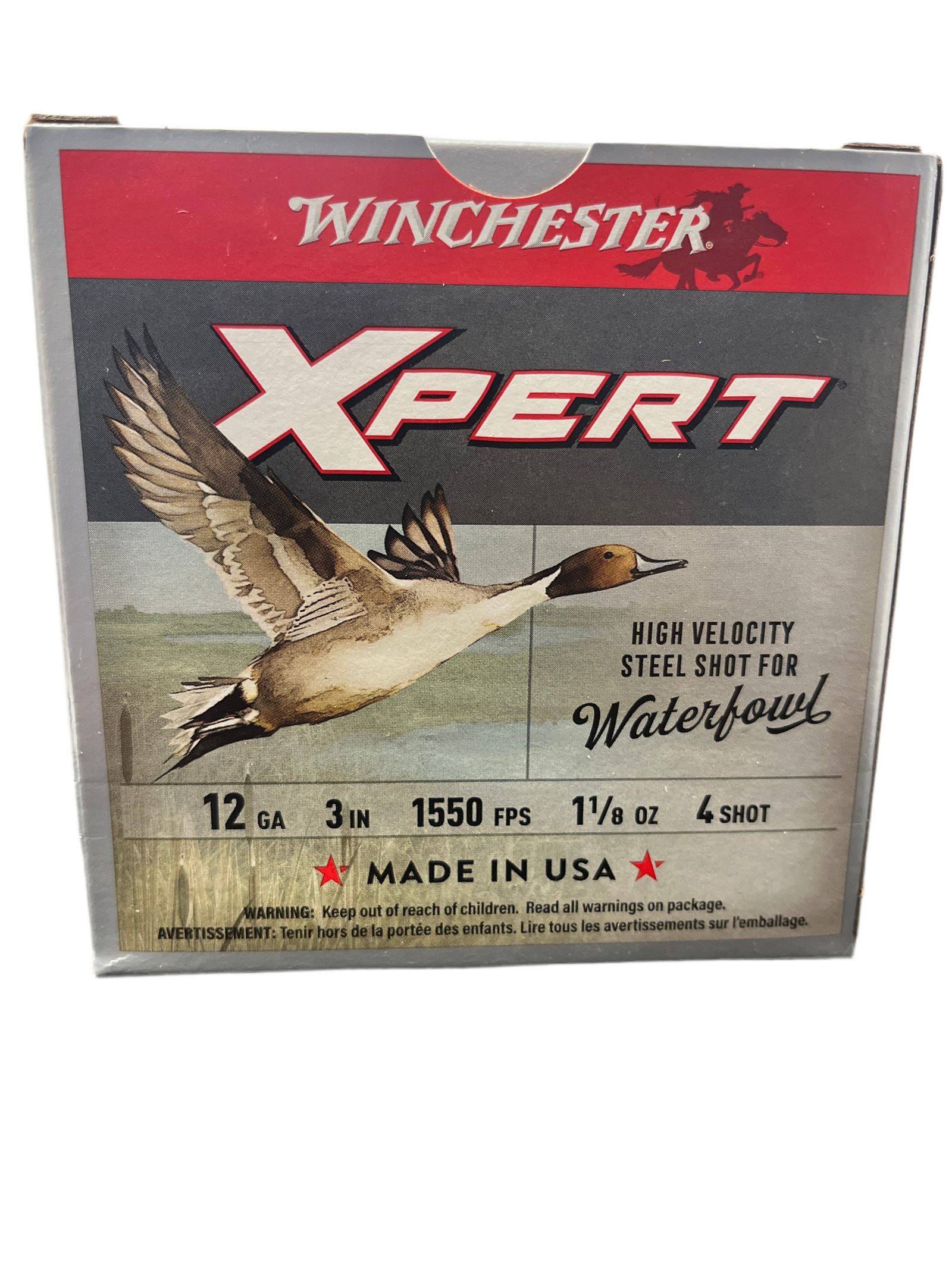 WINCHESTER XPERT HIGH VELOCITY STEEL SHOT 12 GAUGE 3” 1550FPS 1 1/8 #4
