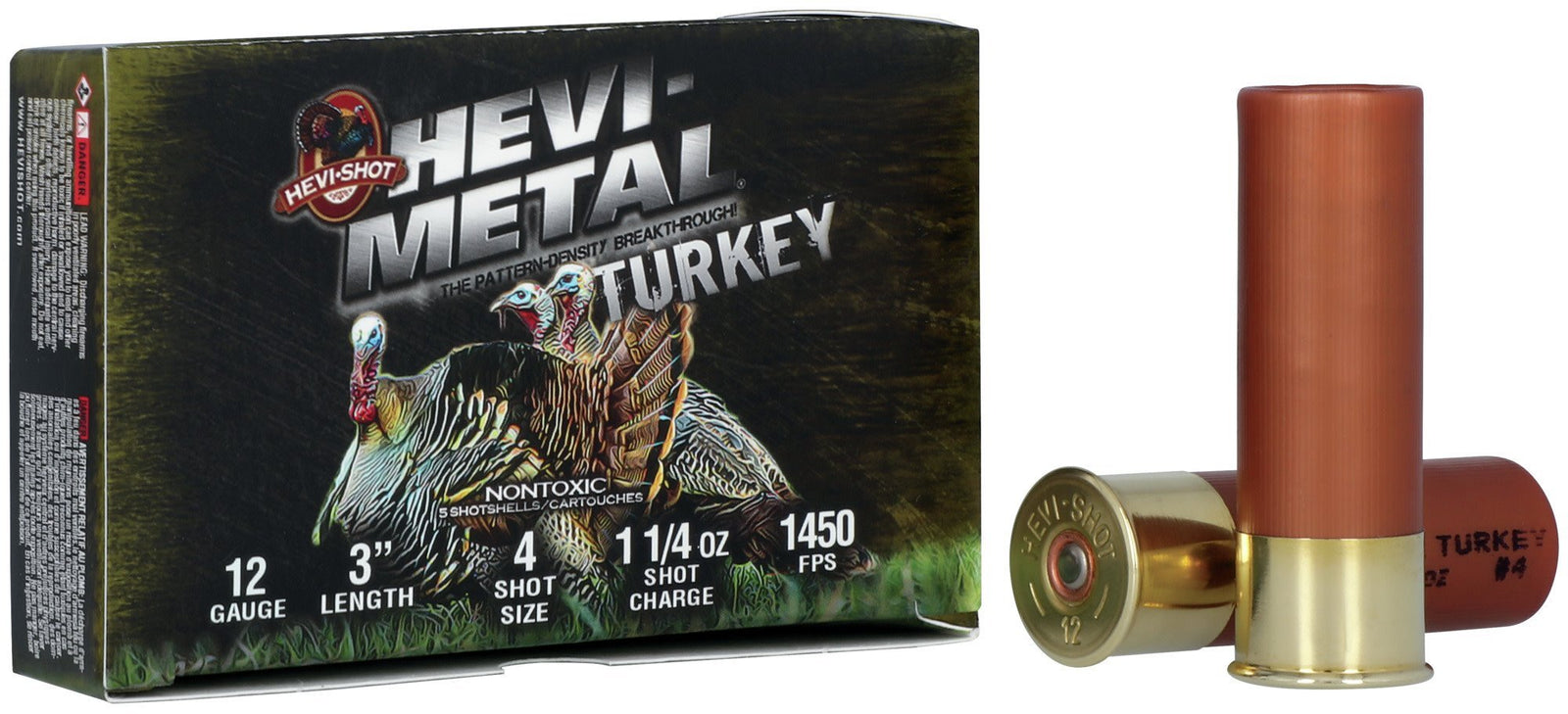 HEVI-SHOT HEVI-METAL TURKEY [12GA X 3"] #4 - 1-1/4 OZ | 5 ROUNDS