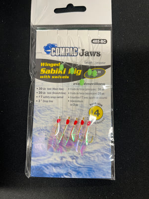 COMPAC JAWS WINGED SABIKI RIG [WITH SWIVELS]
