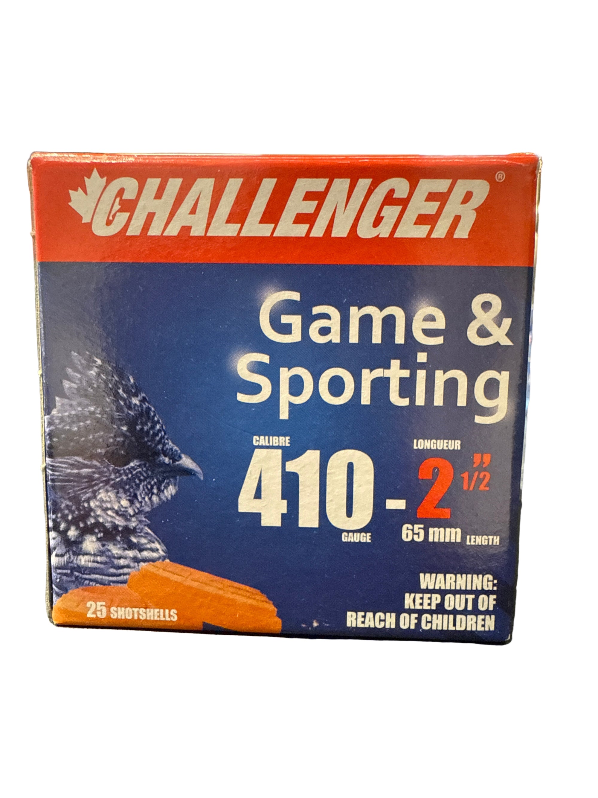 CHALLENGER GAME & SPORTING .410 GA, 2 1/2" #4, 25 SHOTSHELLS