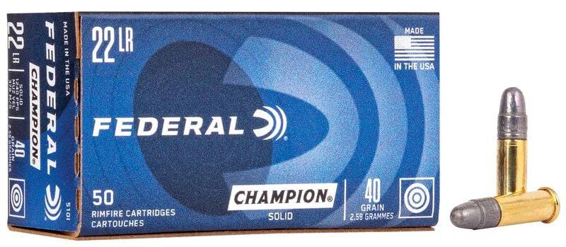 FEDERAL CHAMPION STANDARD VELOCITY [.22LR] 40GR LRN | 50 ROUNDS