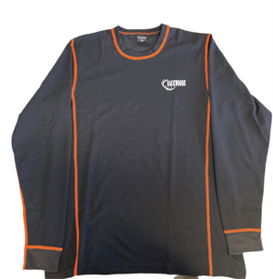 BACKWOODS LONG SLEEVE BLACK SHIRT WITH ORANGE TRIM