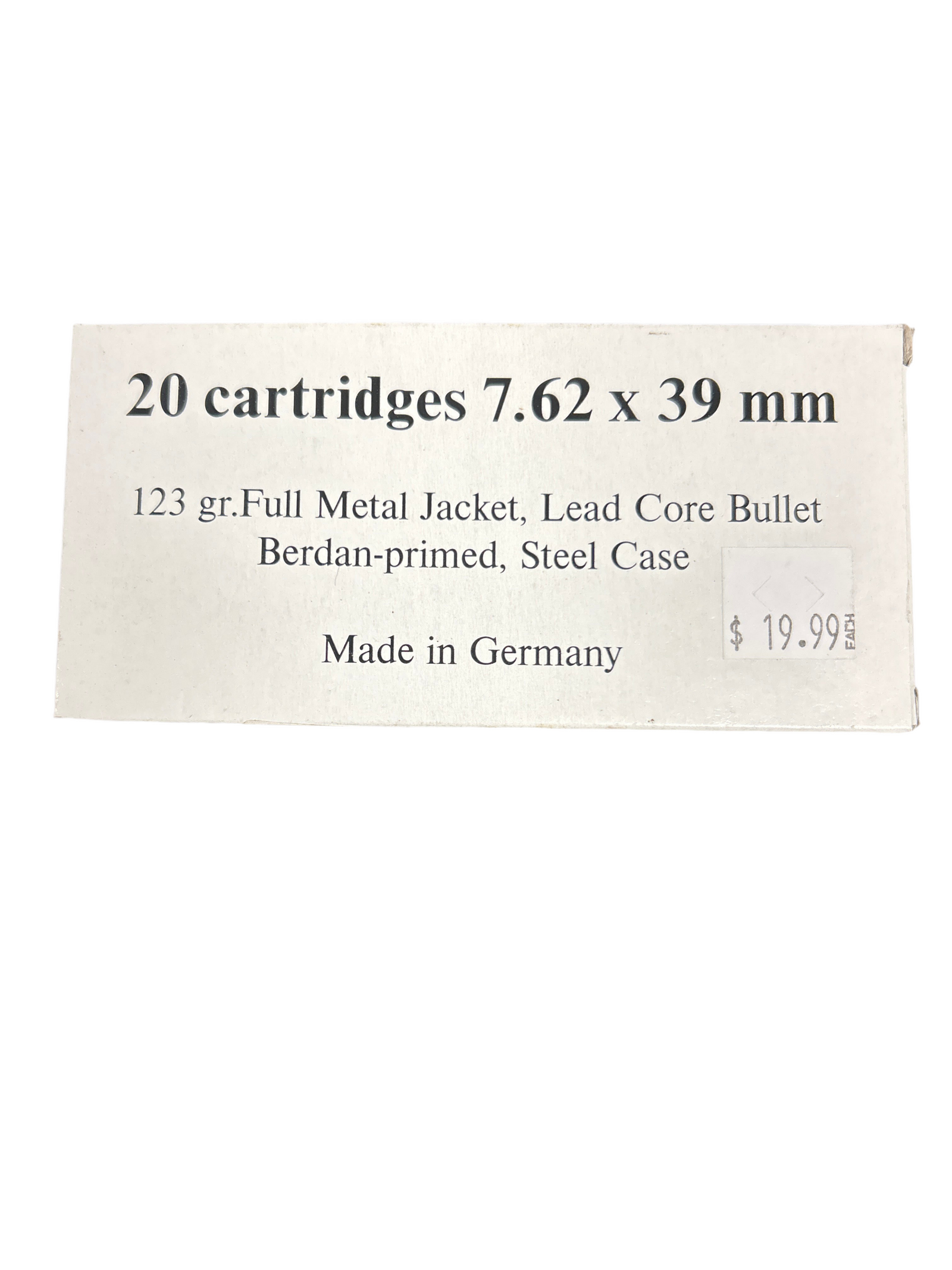 SURPLUS 7.62 X 39MM 20 CARTRIDGES