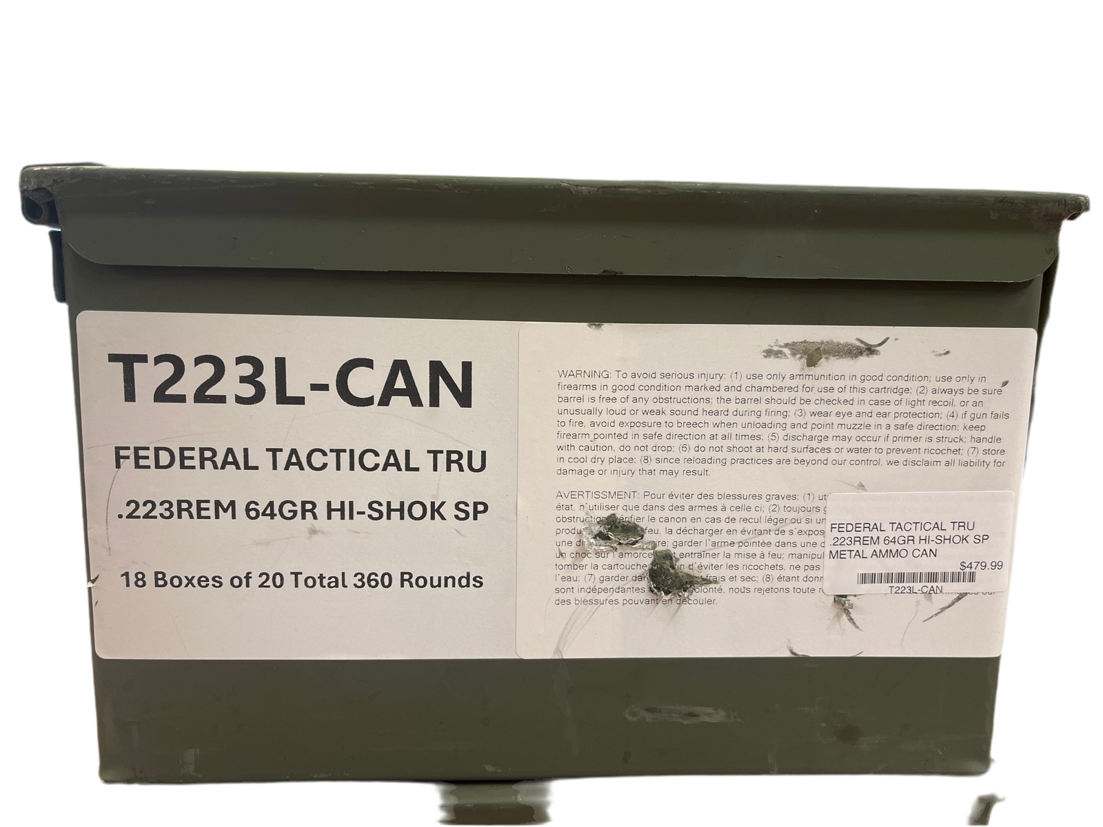 FEDERAL TACTICAL TRU .223REM METAL AMMO CAN