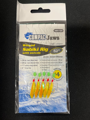 COMPAC JAWS WINGED SABIKI RIG [WITH SWIVELS]