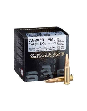 SELLIER AND BELLOT - 762X39 - 124 GRAINS - FMJ - 50ROUNDS