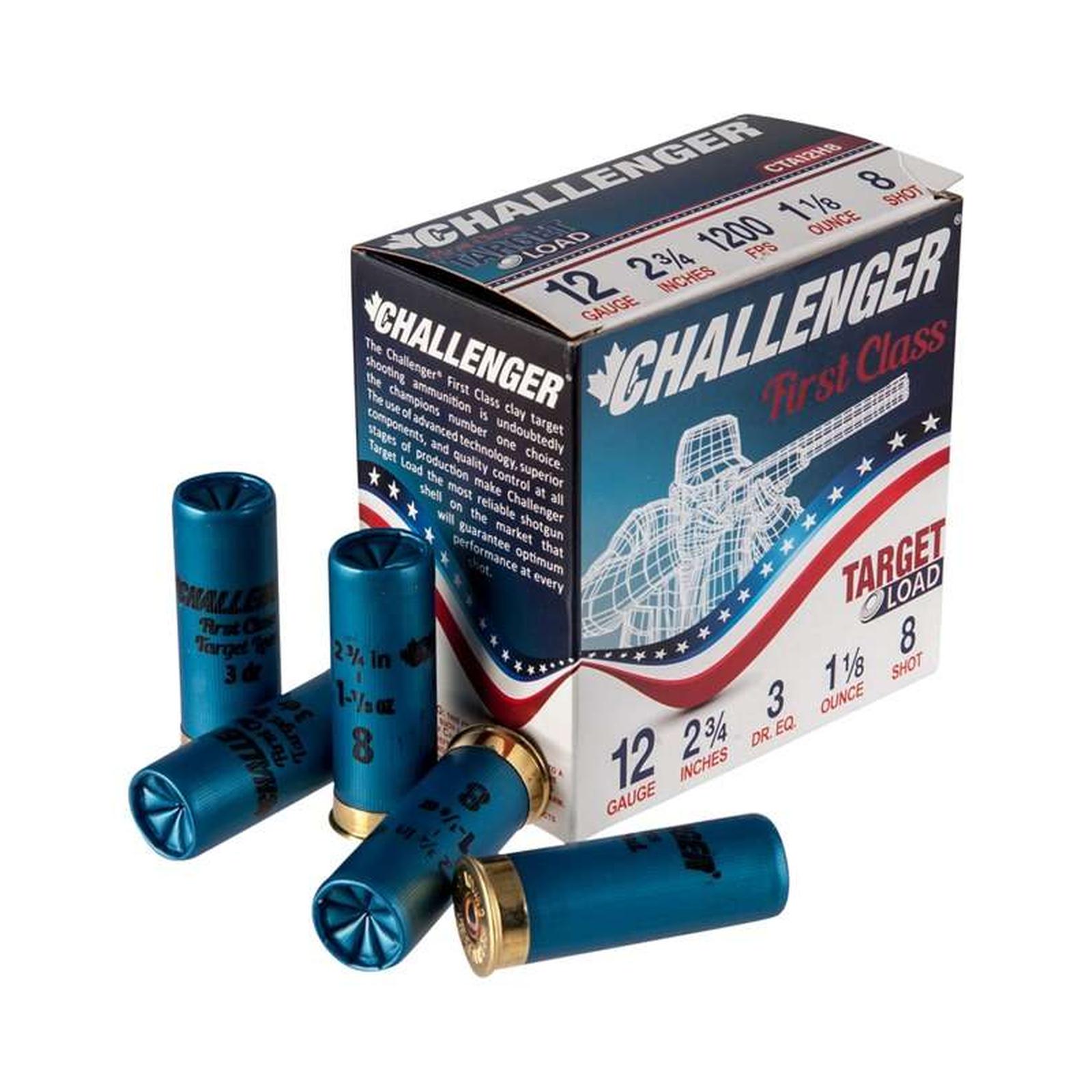 CHALLENGER FIRST CLASS TARGET LOAD [12GA X 2-3/4″] #8 - 1-1/8 OZ | 25 ROUNDS