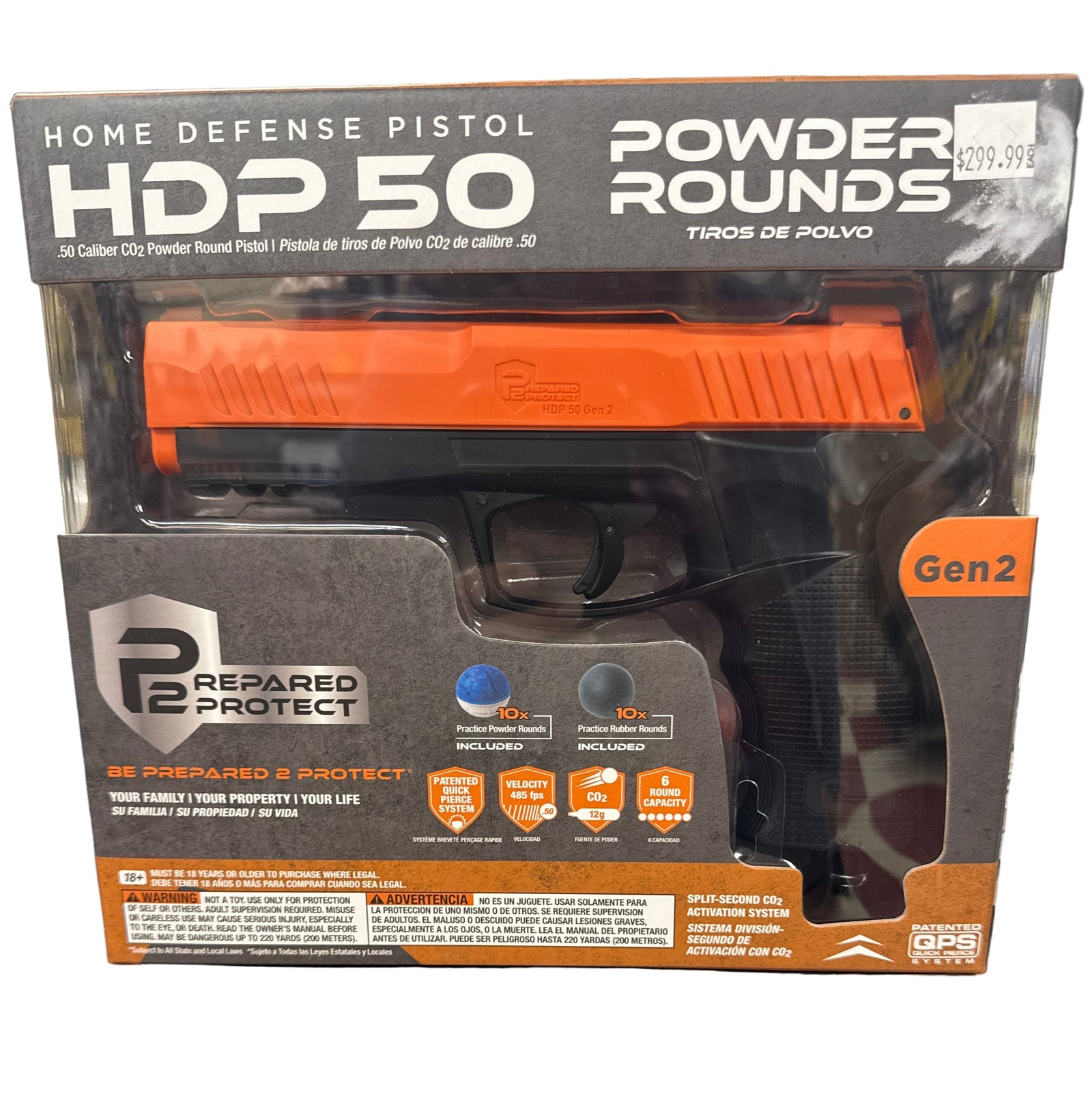 HOME DEFENSE PISTOL GEN 2 .50 CAL CO2 POWDER ROUND PISTOL