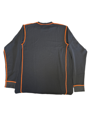 BACKWOODS LONG SLEEVE BLACK SHIRT WITH ORANGE TRIM