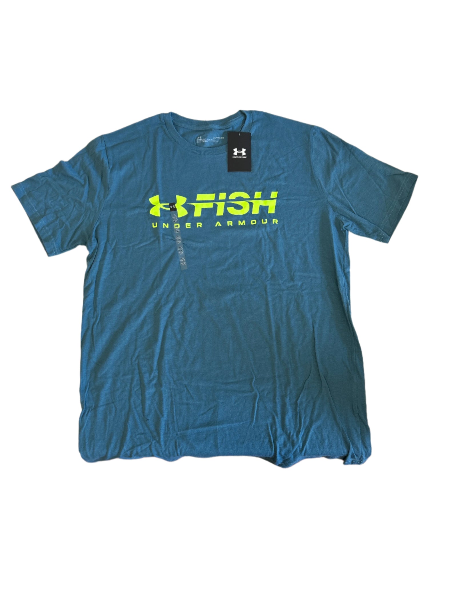 UNDER ARMOUR U-NECK T-SHIRT BLUE GREEN