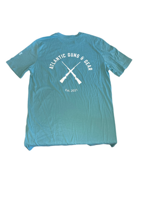 UNDER ARMOUR U-NECK T-SHIRT TURQUOISE(COLORED POCKET)