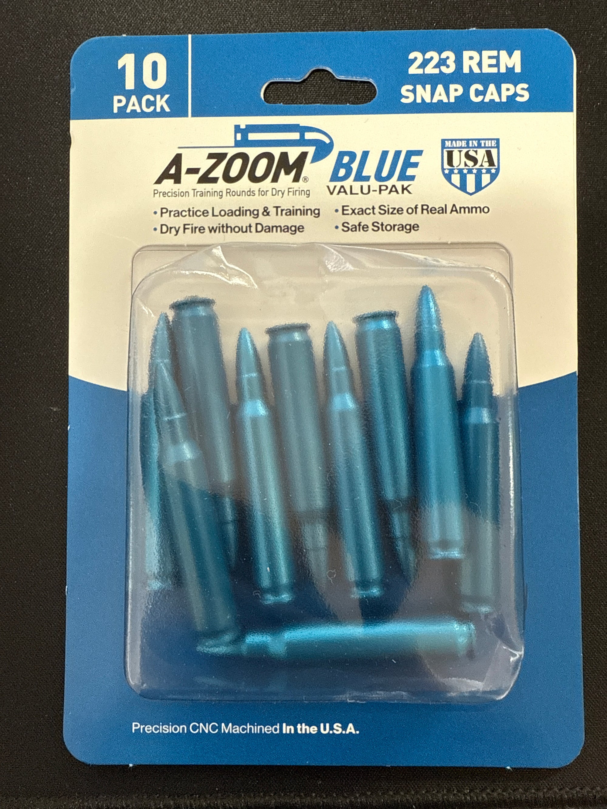 A-ZOOM PRECISION METAL SAFETY SNAP CAPS 223 REM 10 PACK