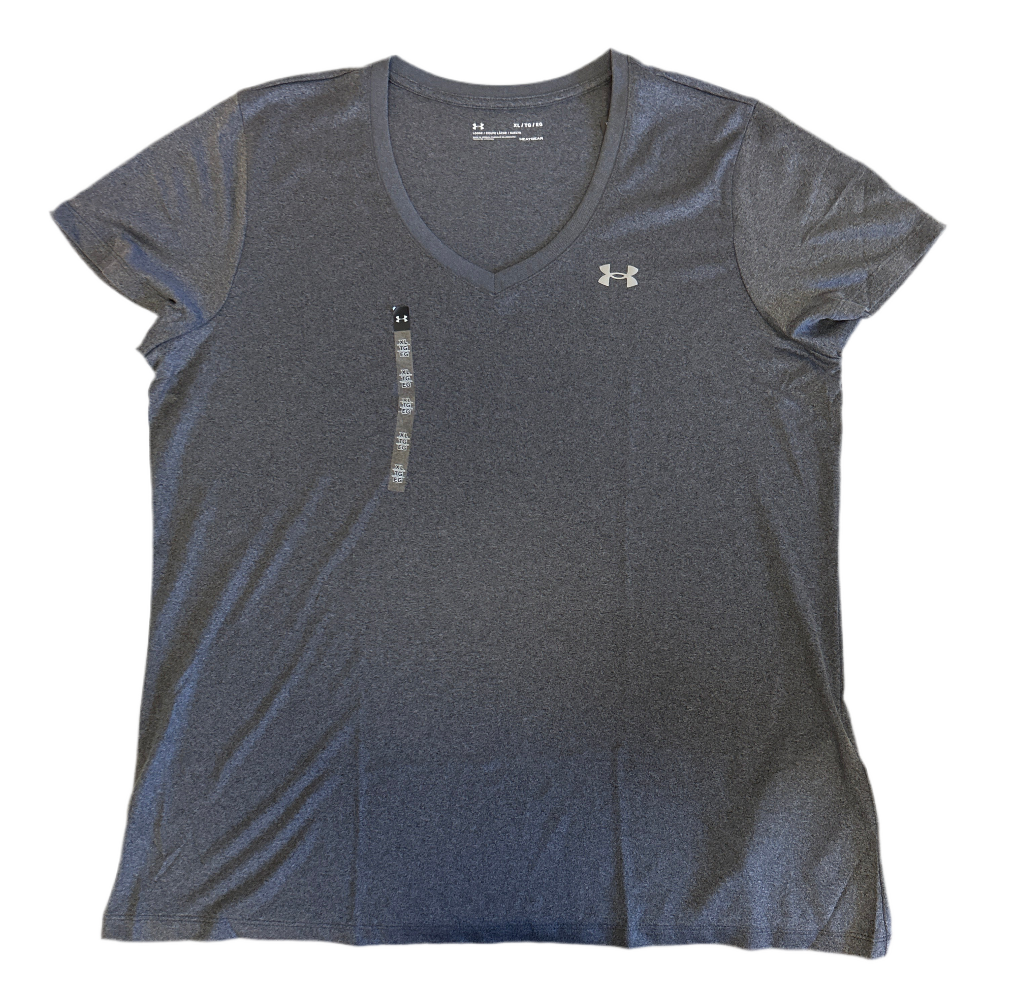 UNDER ARMOUR V-NECK T-SHIRT GRAY