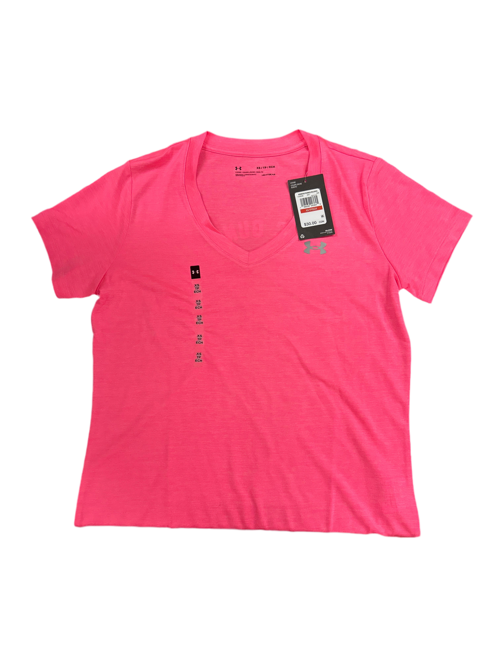 UNDER ARMOUR V-NECK T-SHIRT PINK