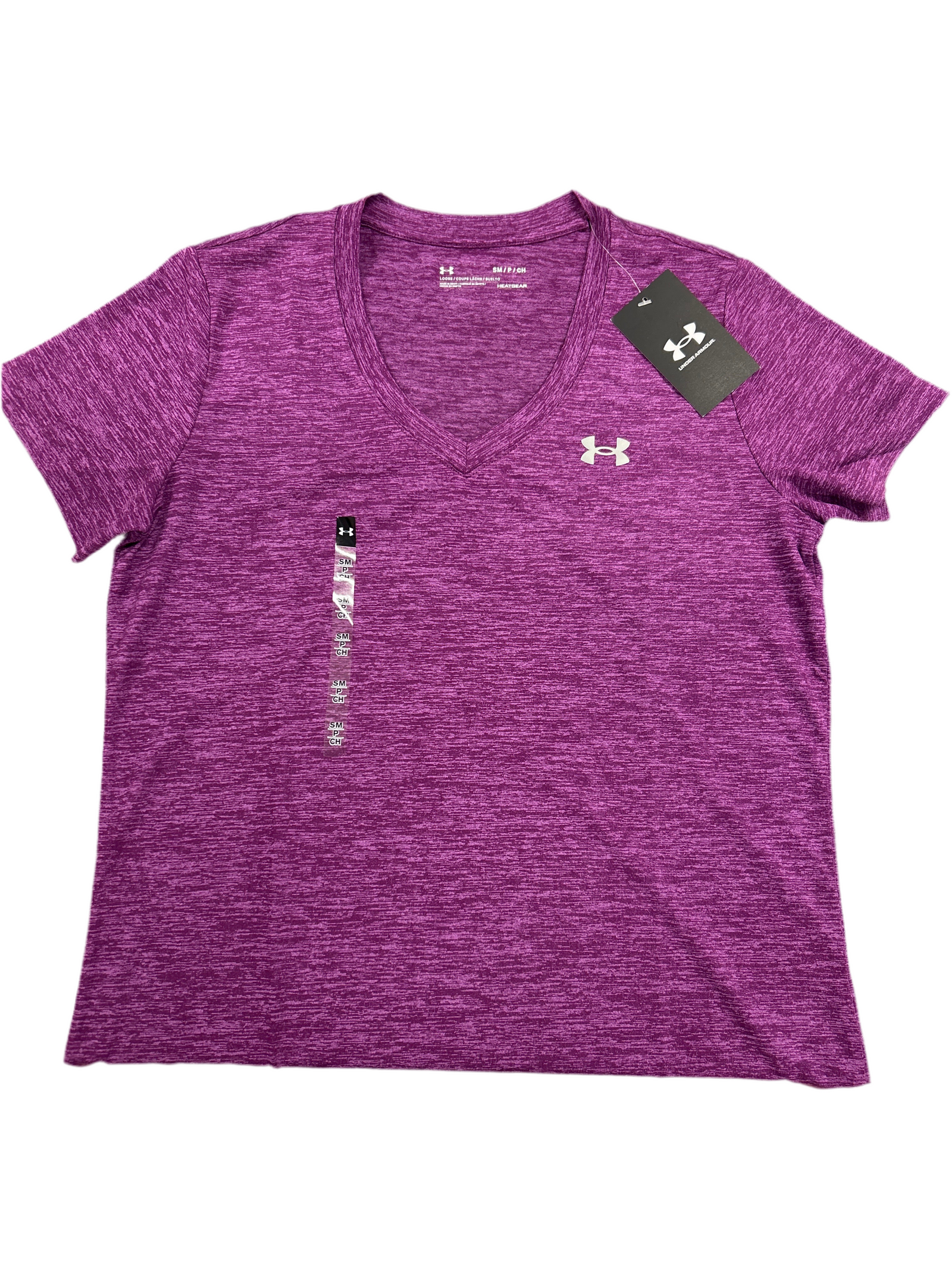 UNDER ARMOUR V-NECK T-SHIRT PURPLE
