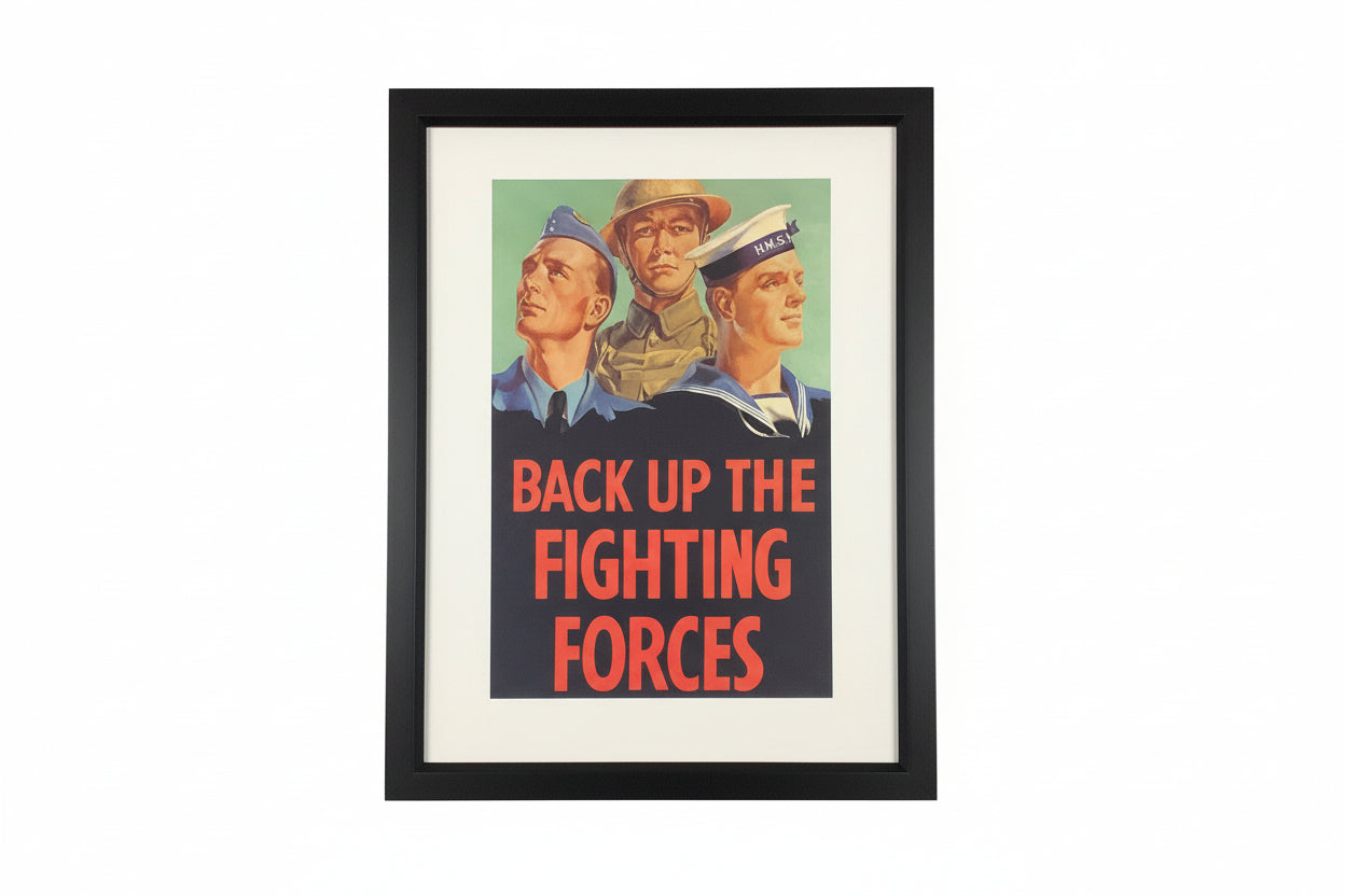 BACK UP THE FIGHTING FORCES REPRODUCTION PRINT