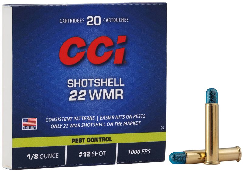 CCI RIMFIRE SHOTSHELL, 22 WMR, 12 Shot, 1000 fps