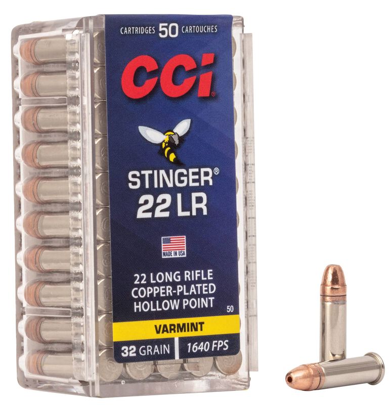 CCI STINGER [.22 LR] 32GR PLATED LEAD HP | 50 ROUNDS