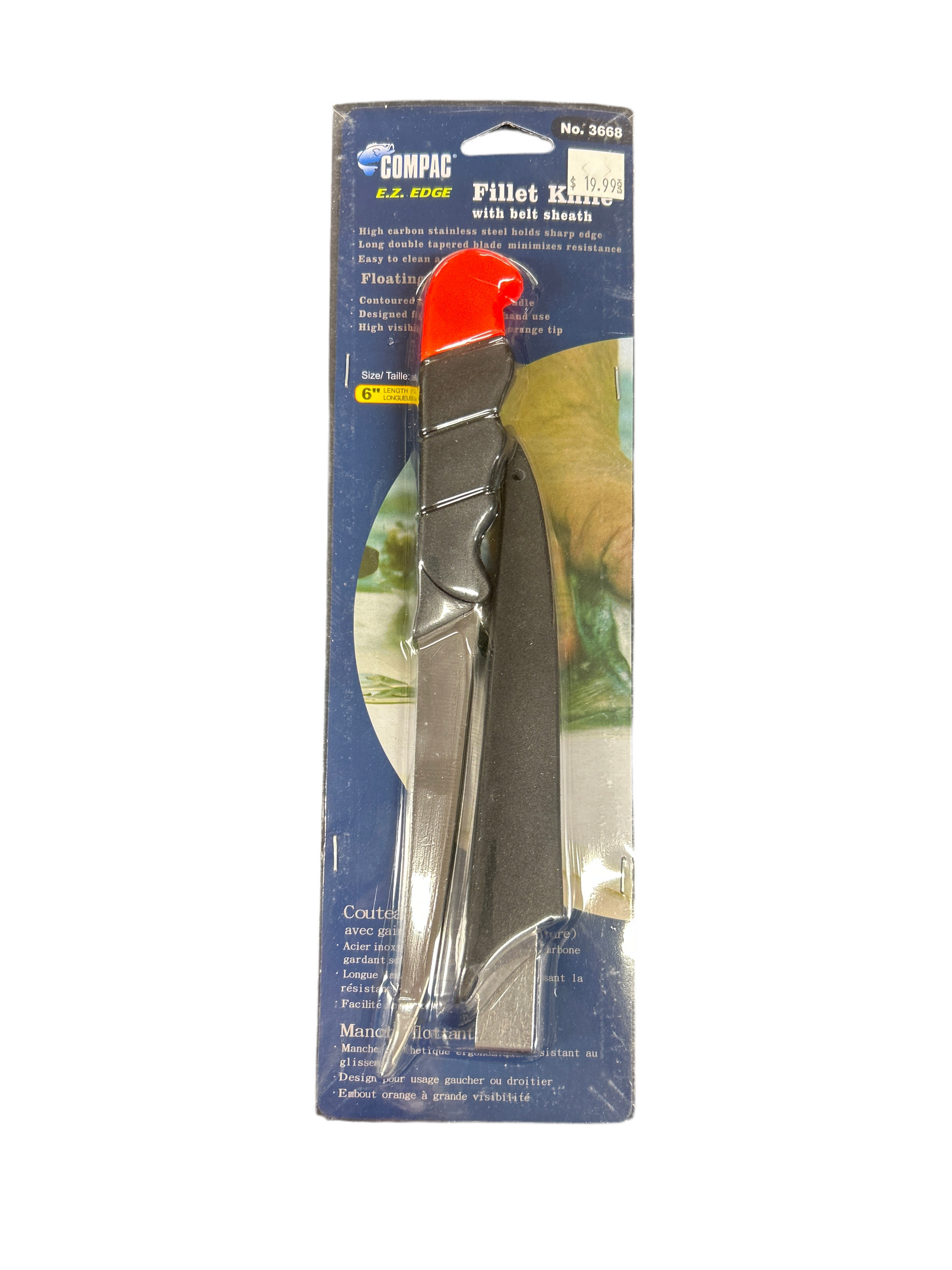 COMPAC E.Z EDGE FILLET KNIFE WITH BELT SHEATH