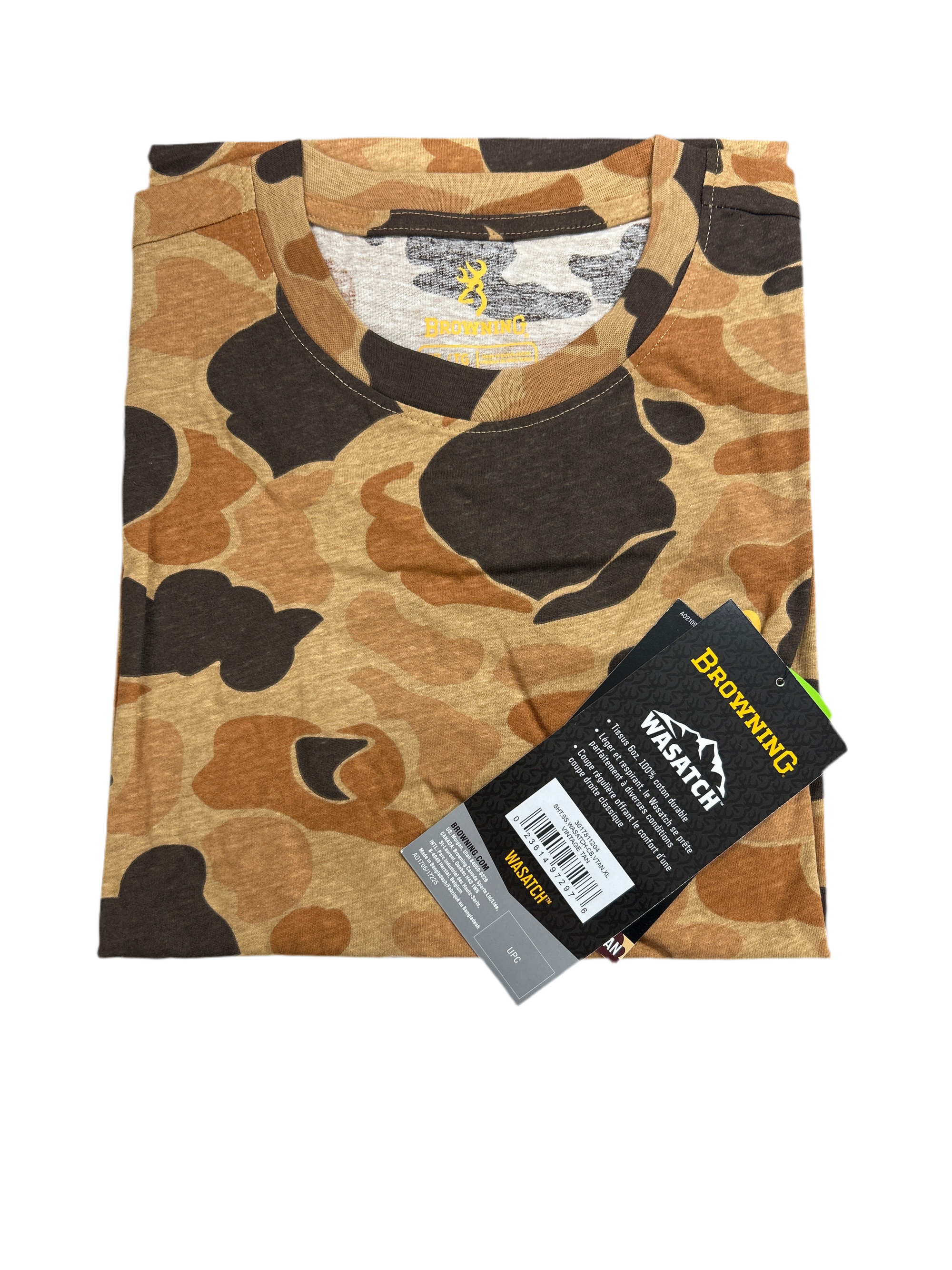 BROWNING U-NECK T-SHIRT CAMO
