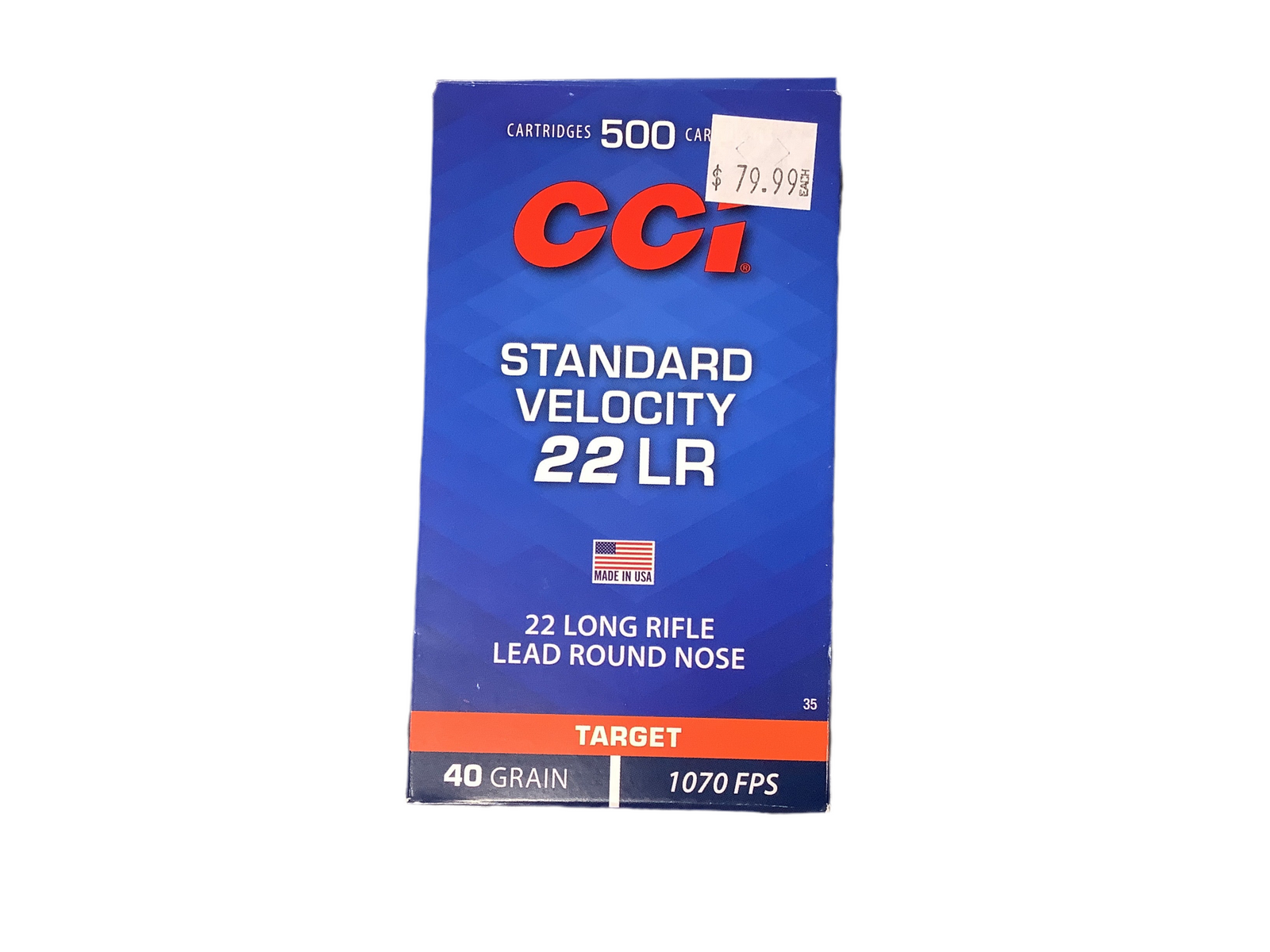 CCI STANDARD VELOCITY 22 LR 40 GRAIN 500 CARTRIDGES