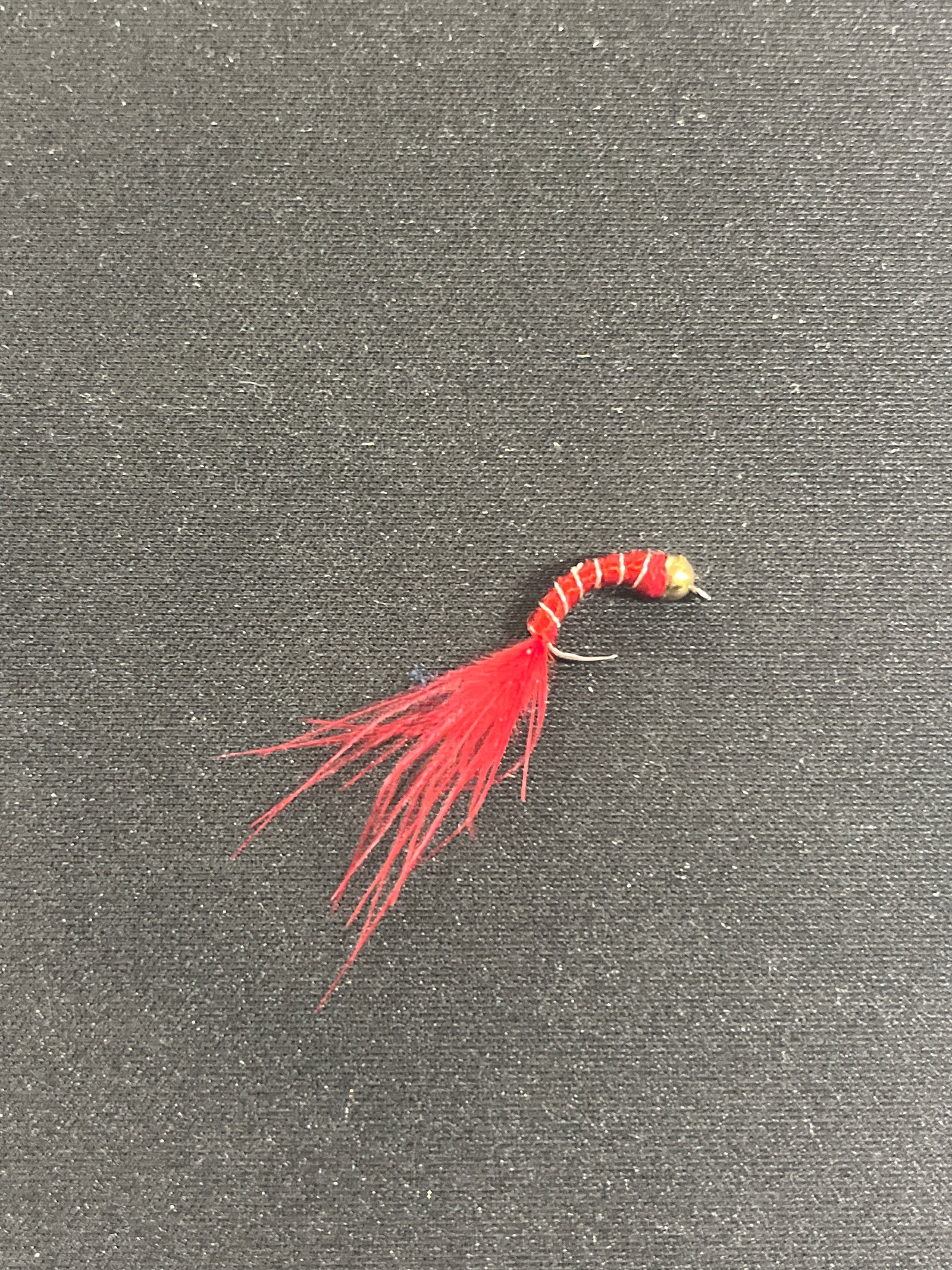 RED GOLDHEAD BLOODWORM BUG MARABOU TAIL