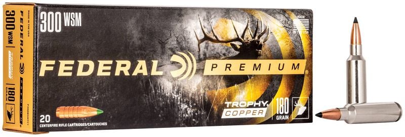 FEDERAL PREMIUM TROPHY COPPER, 300 WSM, 180 GRAIN, 2960 FPS