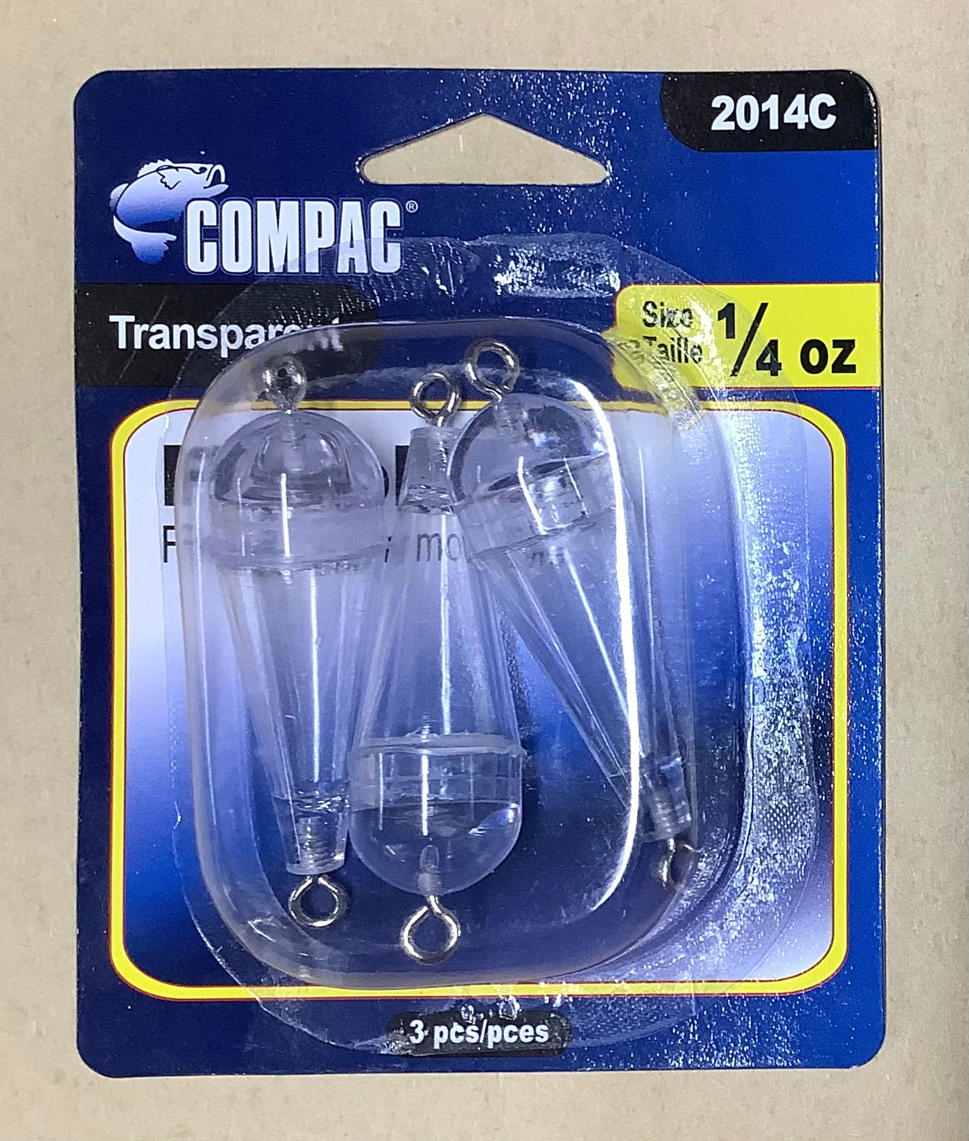 COMPAC FLY BOBBER 3 PACK - 1/4 OUNCE - TRANSPARENT