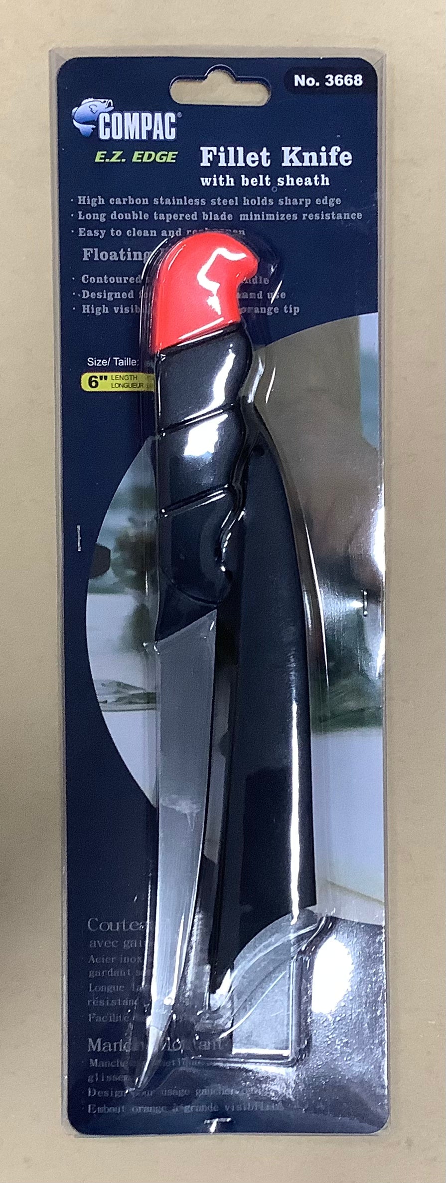 COMPAC E.Z EDGE FILLET KNIFE WITH BELT SHEATH