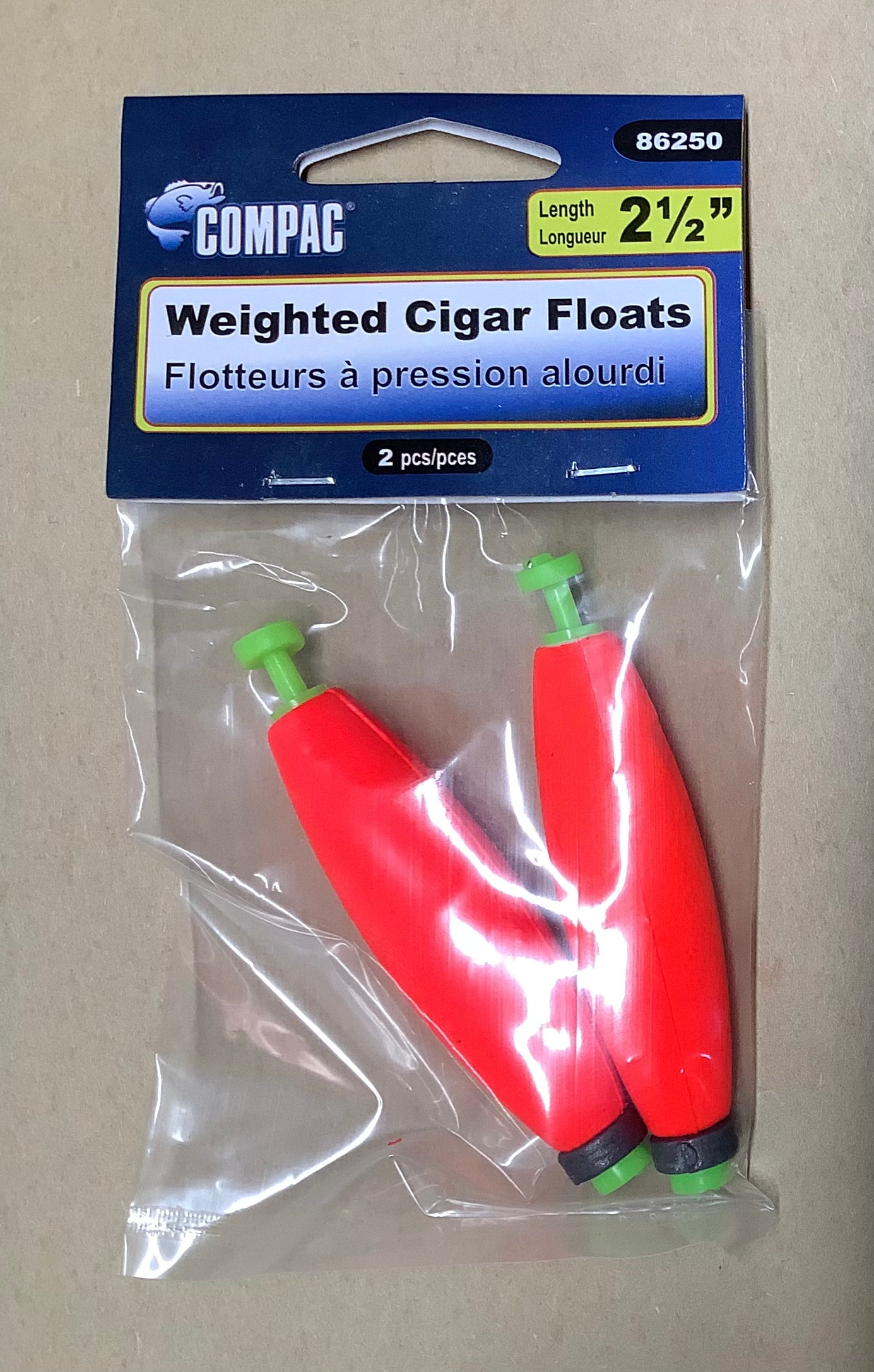 WEIGHTED CIGAR FLOATS - 2 1/2" - 2 PACK