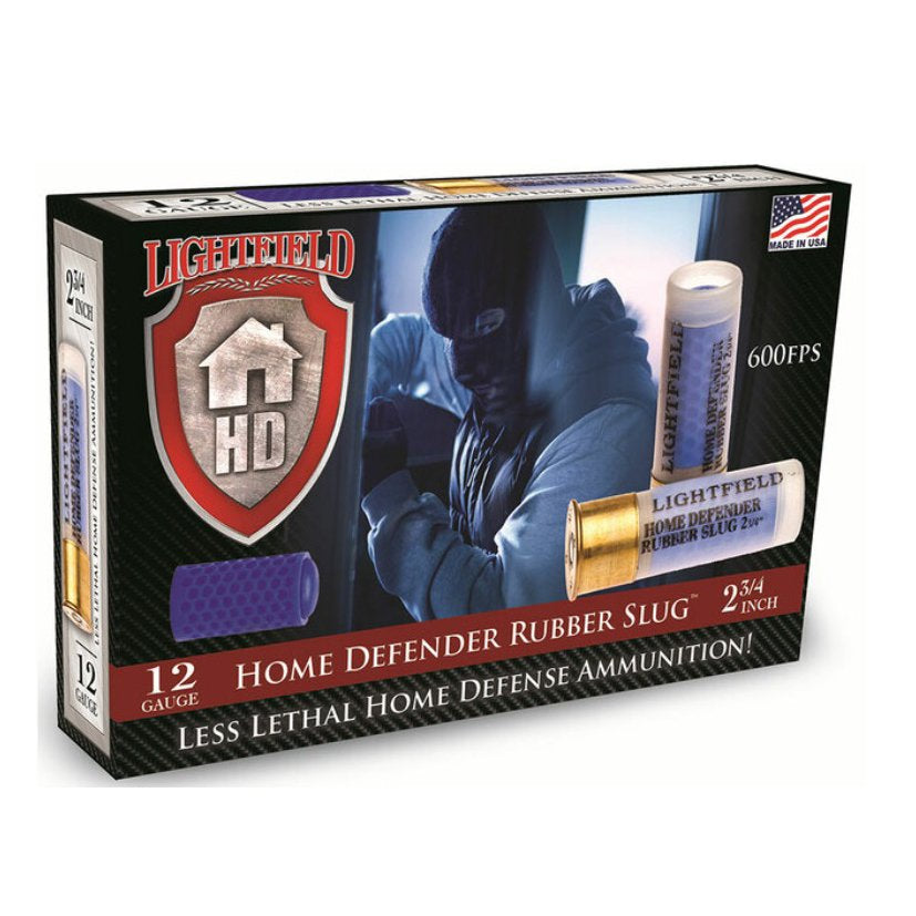 Lightfield Home Defender Less Lethal 12 Gauge Rubber Slug 2-3/4″ 130 Grain Box of 5