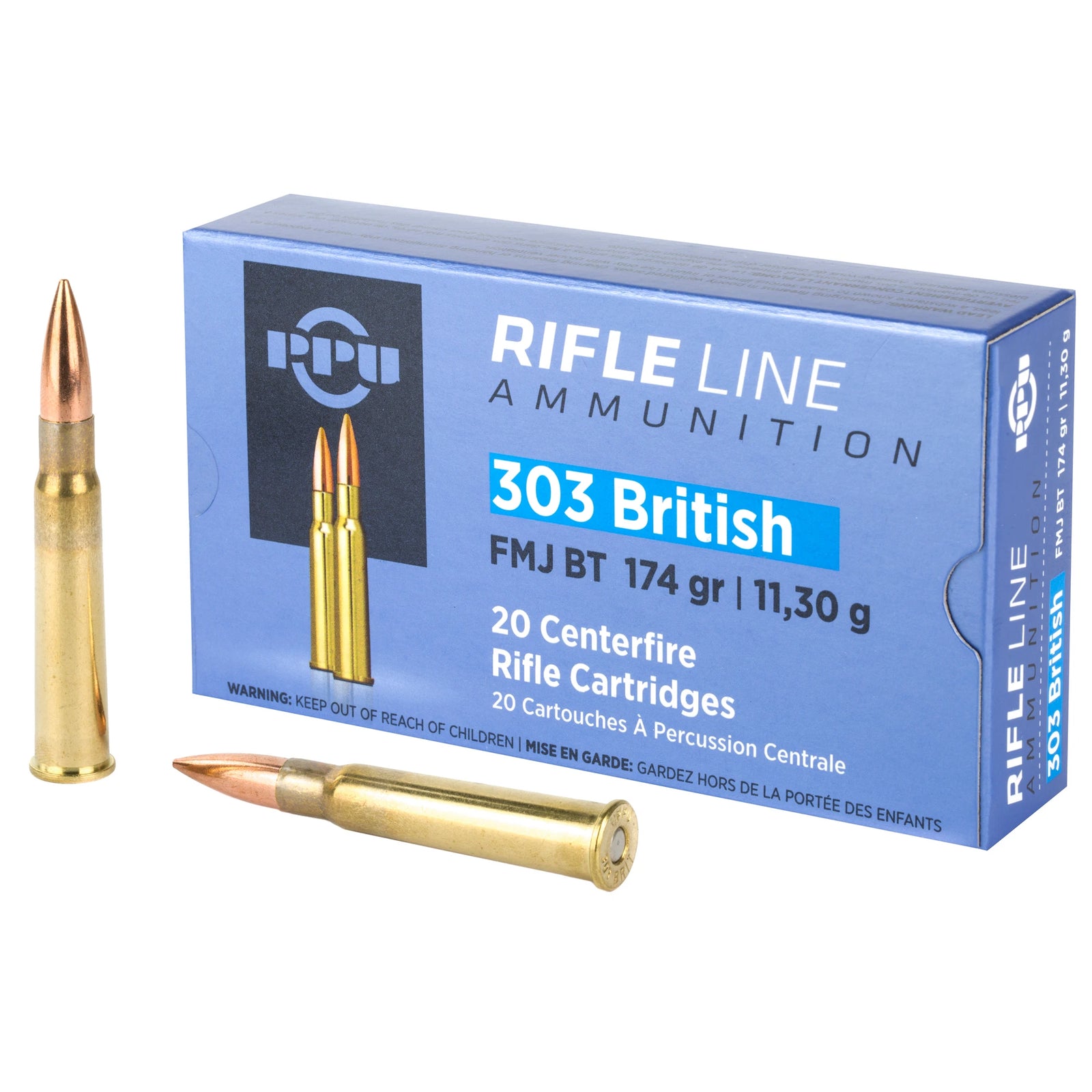PPU RIFLE LINE AMMUNITION 303 BRIT. 174 gr 20 RNDS