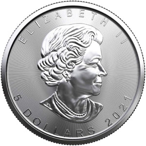 1 oz .9999 SILVE MAPLE LEAF QUEEN ELIZABETH