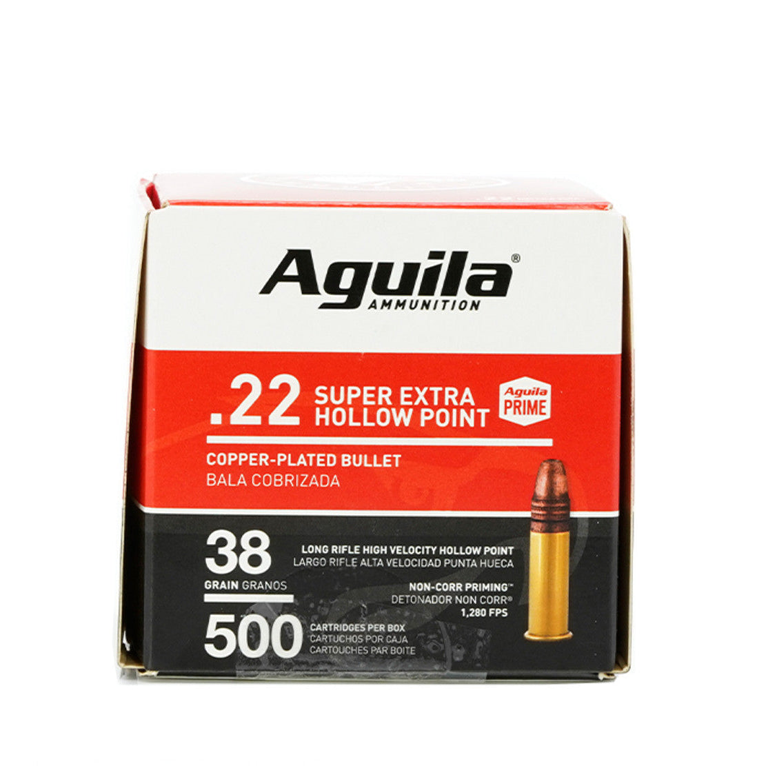 AGUILA HIGH VELOCITY - .22LR, 38GR, HV HP, Pack of 500RNDS