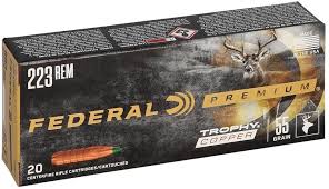 FEDERAL PREMIUM 223 REM TROPHY COPPER 55 GRAIN