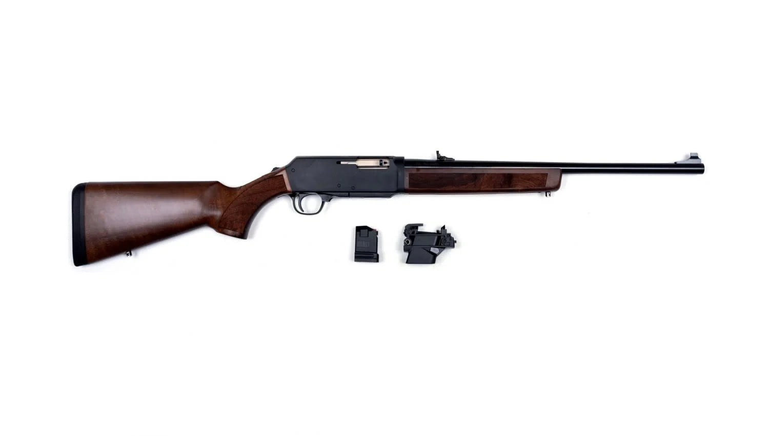HENRY HOMESTEADER RIFLE - 9MM - WOOD STOCK - SEMI AUTO -  W/ GLOCK MAGAZINE ADAPTER - MAG FED