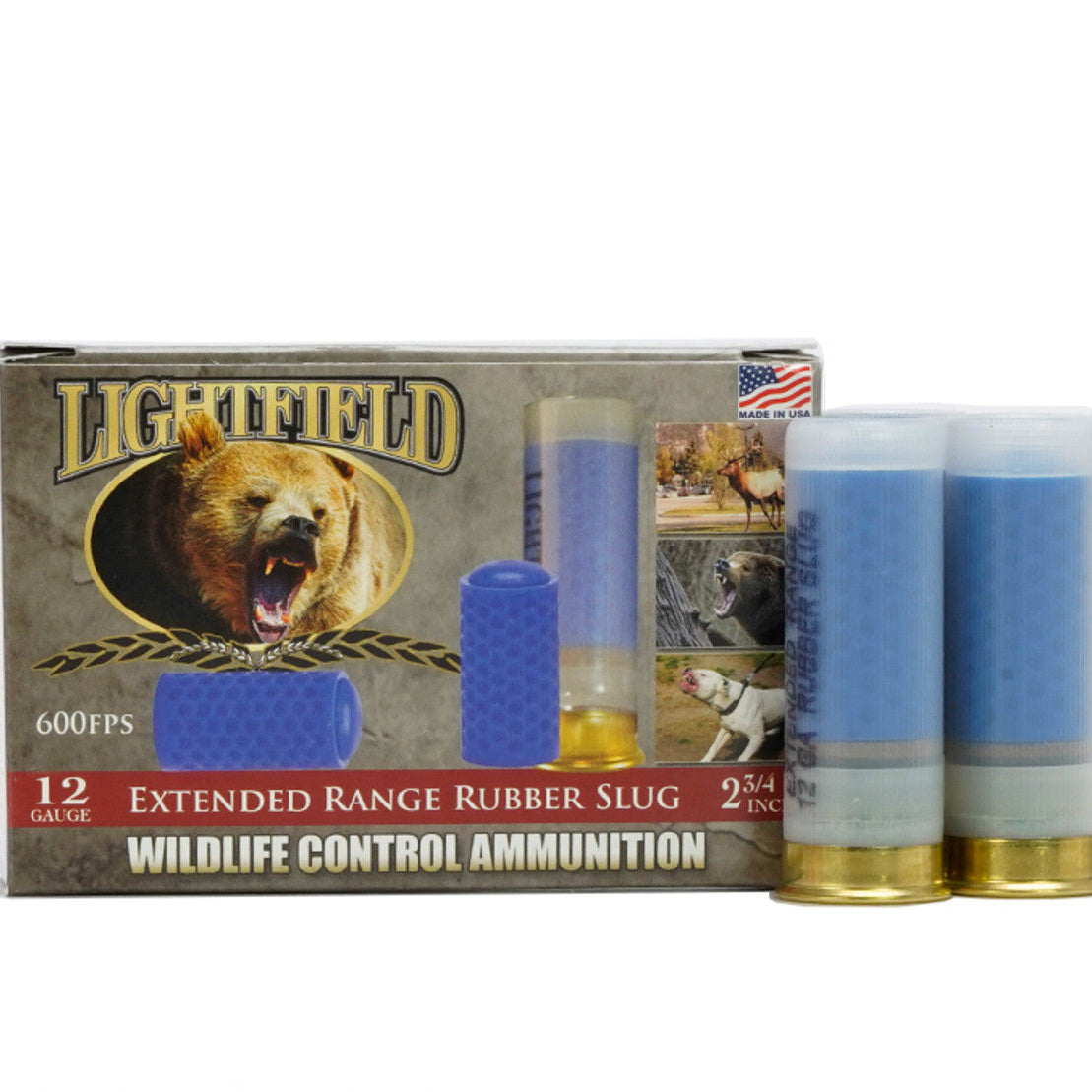 Lightfield Extended Range Rubber Slugs - 12GA, 2-3/4
