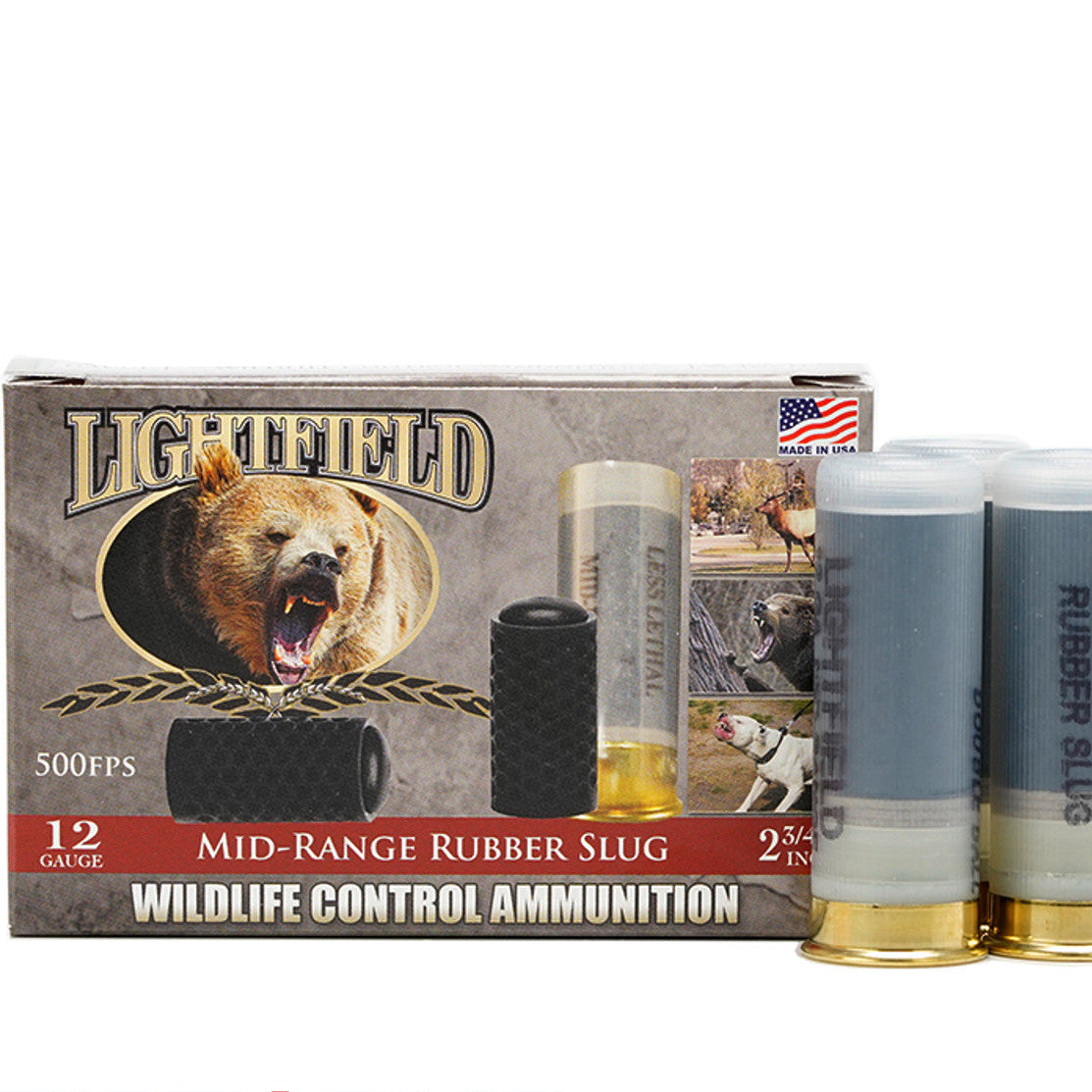 Lightfield Mid-Range Rubber Slugs - 12GA, 2-3/4", Box of 5 [CWMR-12]