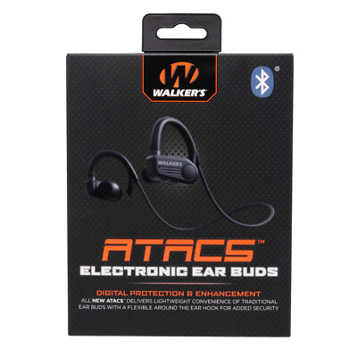 Walker's ATACS Bluetooth Sport Earbuds Noise Reduction 24DB Rechargeable Black