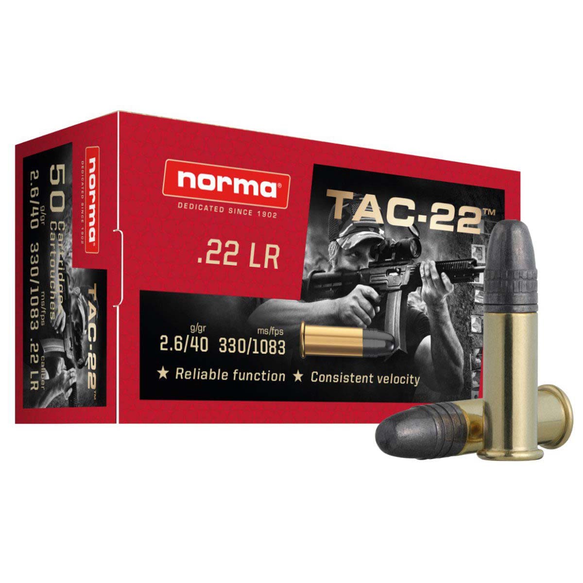 NORMA TAC-22 [.22 LR] 40 GR | 50 ROUNDS